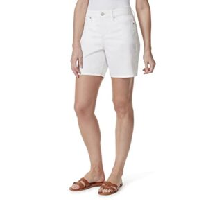 bandolino women's amalia classic high rise 6" jean short, white, 12