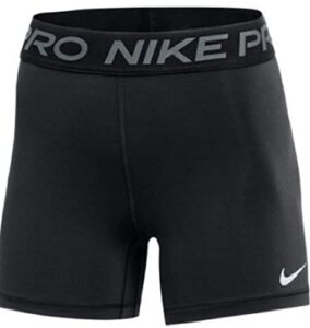 nike women's pro 365 5 inch shorts, black/white, x-large