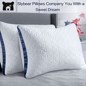 Slybear King Size Pillows Set of 2 - Cooling Hotel Luxury Bed Pillows for Sleeping 2 Pack, Supportive Breathable Down Alternative Gusseted Pillow for Side Stomach or Back Sleepers