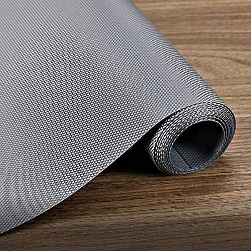 Hersvin Shelf Liner, 17.5" x20' Non-Adhesive Drawer Liners EVA Kitchen Cupboard Cabinet Covering Undersink Mat Washable Fridge Lining Paper (Gray/Diamond)