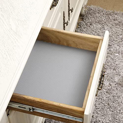 Hersvin Shelf Liner, 17.5" x20' Non-Adhesive Drawer Liners EVA Kitchen Cupboard Cabinet Covering Undersink Mat Washable Fridge Lining Paper (Gray/Diamond)