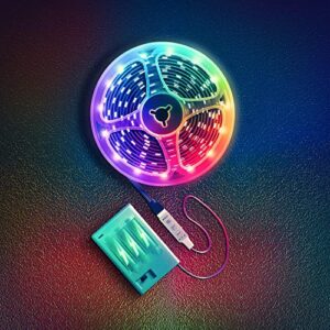 rgb led strip lights 6.56 ft, ehomful led light strip operated diy color changing with 2 buttons remote,portable rope lights for bedroom, tv, room, apartment, kitchen, party decorations.