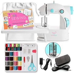 Mini Sewing Machine for Beginners Adult, 48-Piece Portable Sewing Machine, Dual Speed Small Sewing Machine, Adults and Kids Sewing Machine, Travel Beginner Sewing Machines with Sewing Kit and Book