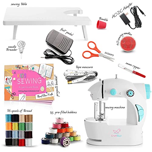 Mini Sewing Machine for Beginners Adult, 48-Piece Portable Sewing Machine, Dual Speed Small Sewing Machine, Adults and Kids Sewing Machine, Travel Beginner Sewing Machines with Sewing Kit and Book