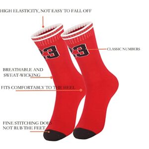 NIUNEW 3 Pairs Basketball Socks for Boys and Girls,Athletic Running Breathable Youth Sports Basketball Socks Gifts for Kids 6-14 (One Size, 3 pairs #23)