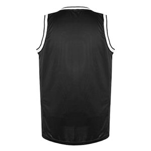 MESOSPERO Blank Basketball Jersey 90S Hip Hop Clothing for Party,Mens Plain Mesh Athletic Practice Sports Shirts S-3XL (3X-Large, Blank-Black)