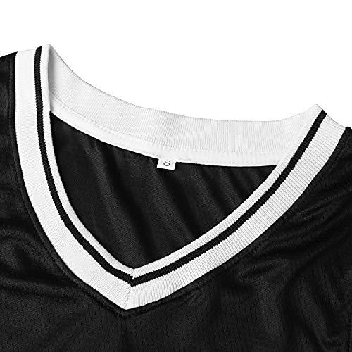 MESOSPERO Blank Basketball Jersey 90S Hip Hop Clothing for Party,Mens Plain Mesh Athletic Practice Sports Shirts S-3XL (3X-Large, Blank-Black)