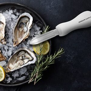 WENDOM Oyster Shucking Knife 4Pcs White Oyster Opener Stainless Steel Oyster Shucker New Haven Style with Non-slip Handle for Kitchen Seafood Tools