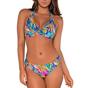 Sunsets Muse Halter Women's Swimsuit Bikini Top with Underwire & Removable Cups, Alegria, 32DD