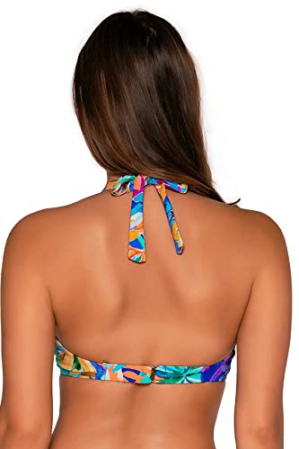 Sunsets Muse Halter Women's Swimsuit Bikini Top with Underwire & Removable Cups, Alegria, 32DD