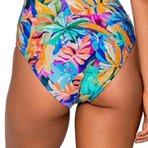 Sunsets Hannah Foldover High Waist Women's Swimsuit Bikini Bottom, Alegria, 16