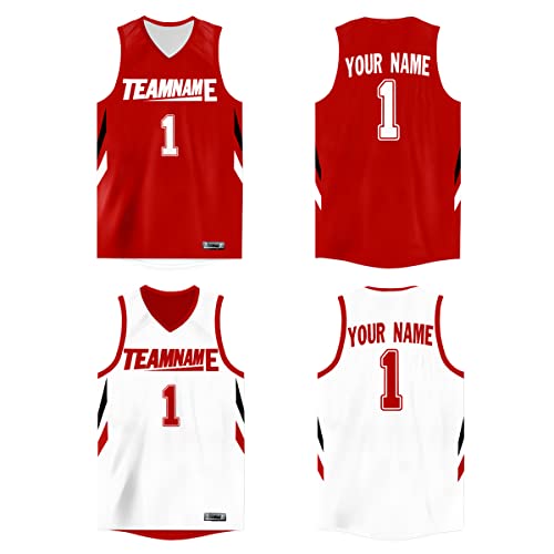 Custom Men Boy Reversibe Basketball Jersey 90s Hip Hop Athletic Shirts Personalized Printed Name Number