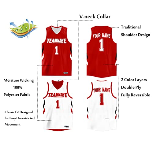 Custom Men Boy Reversibe Basketball Jersey 90s Hip Hop Athletic Shirts Personalized Printed Name Number