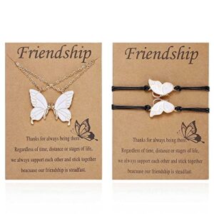 xiannvxi friendship best friend necklace bracelet set bff gift matching necklaces bracelet jewelry for 2 - gold