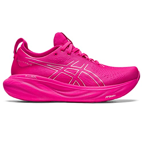 ASICS Women's Gel-Nimbus 25 Running Shoes, 9, Pink Rave/Pure Silver