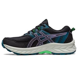 asics women's gel-venture 9 running shoes, 9.5, black/digital violet