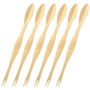 doitool shortbread 6 pcs stainless steel seafood forks picks lobster forks crab picks nut forks shellfish picks seafood tools for crab and lobster golden seafood crackers and tools lobster crackers