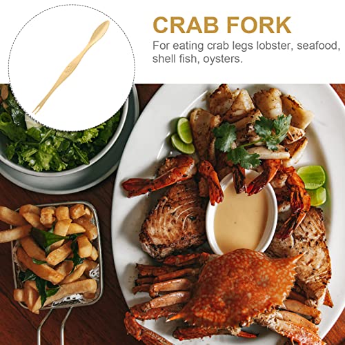 DOITOOL Shortbread 6 Pcs Stainless Steel Seafood Forks Picks Lobster Forks Crab Picks Nut Forks Shellfish Picks Seafood Tools for Crab and Lobster Golden Seafood Crackers and Tools Lobster Crackers