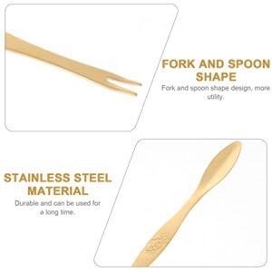 DOITOOL Shortbread 6 Pcs Stainless Steel Seafood Forks Picks Lobster Forks Crab Picks Nut Forks Shellfish Picks Seafood Tools for Crab and Lobster Golden Seafood Crackers and Tools Lobster Crackers