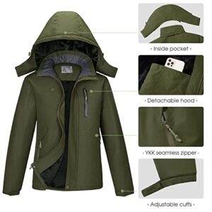 CAMEL Men's Winter Ski Jackets Waterproof Snow Coat with Hood Mountain Windproof Rain Jacket