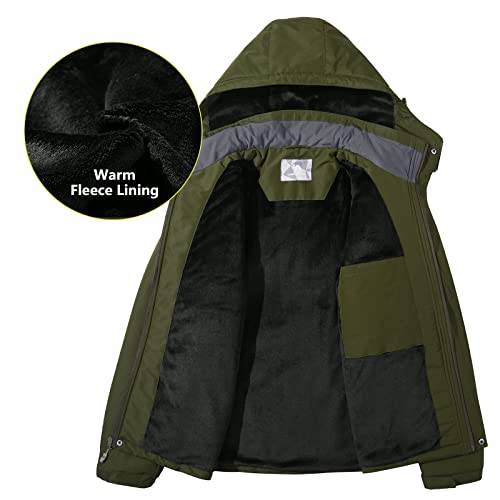 CAMEL Men's Winter Ski Jackets Waterproof Snow Coat with Hood Mountain Windproof Rain Jacket