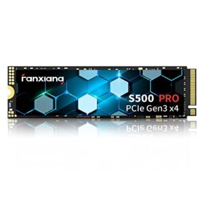 fanxiang s500 pro 256gb nvme ssd m.2 pcie gen3x4 2280 internal solid state drive, graphene cooling sticker, slc cache 3d nand tlc, up to 2800mb/s, compatible with laptop and pc desktops(black)