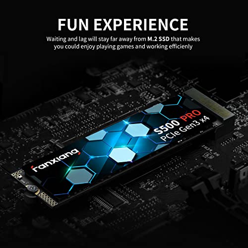 fanxiang S500 Pro 256GB NVMe SSD M.2 PCIe Gen3x4 2280 Internal Solid State Drive, Graphene Cooling Sticker, SLC Cache 3D NAND TLC, Up to 2800MB/s, Compatible with Laptop and PC Desktops(Black)