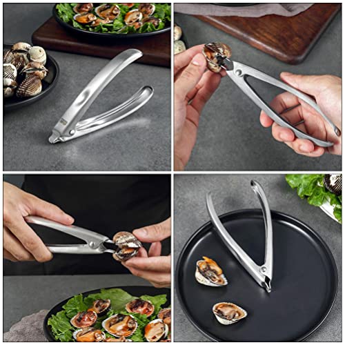 Cabilock Multi Tool Grill Tools Walnut Crab Leg Stainless Steel Oyster Opener Practical Clamp Opener Seafood Tool () Walnut Stainless Steel Chestnut Opener Multi Tool Grill Tools