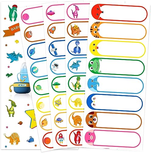 64Pcs Baby Bottle Labels for Daycare,Waterproof School Name Labels for Kids,Daycare Kids Name Stickers for School Supplies