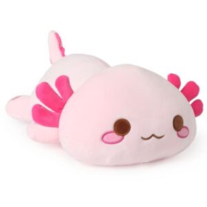 onsoyours cute axolotl plush, soft stuffed animal salamander plush pillow, kawaii plush toy for kids (pink axolotl a, 13")