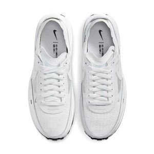 Nike Womens Waffle One Leather Textile White White Black Trainers 9.5 US