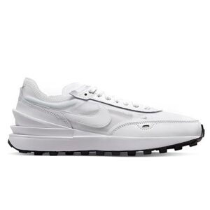 Nike Womens Waffle One Leather Textile White White Black Trainers 9.5 US