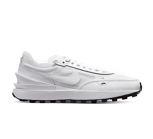 Nike Womens Waffle One Leather Textile White White Black Trainers 7 US