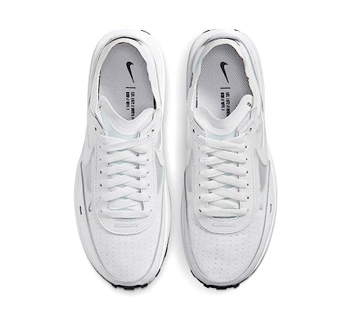 Nike Womens Waffle One Leather Textile White White Black Trainers 7 US