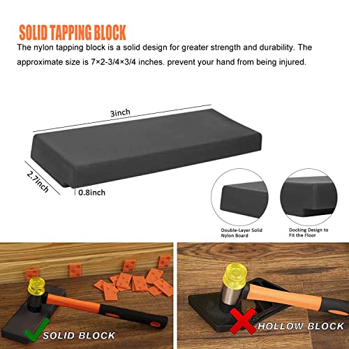 Upgraded Laminate Wood Flooring Installation Kit,Solid Tapping Block,Heavy Duty Pull Bar,Non Slip Soft Grip Double Faced Mallet,30Pcs Flooring Spacers