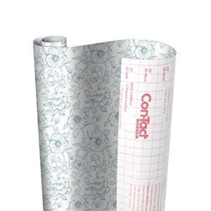 con-tact brand creative covering, self-adhesive shelf liner, multi-purpose vinyl roll, easy to use and apply, 18'' x 16', english rose blue