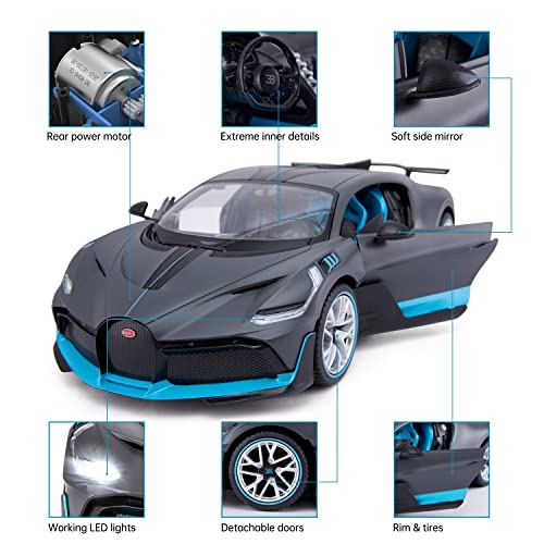 RASTAR Bugatti DIVO Remote Control Car RC Cars 1/14 Bugatti Divo RC Car Bugatti Toy Model Car Doors Opened by Manual – Gray, Gifts for Dad