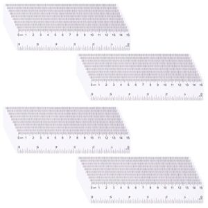 aiex 40pcs 6inch inch ruler, small transparent ruler plastic mini rulers bulk with inches centimeters for kids students schools office supplies (transparent)