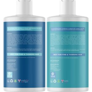 Volumizing Biotin Shampoo and Conditioner Set - Sulfate Free for Dry Damaged Hair and Scalp Care - Volumizing Shampoo for Thinning Hair with Jojoba and Argan Oil for Hair Care