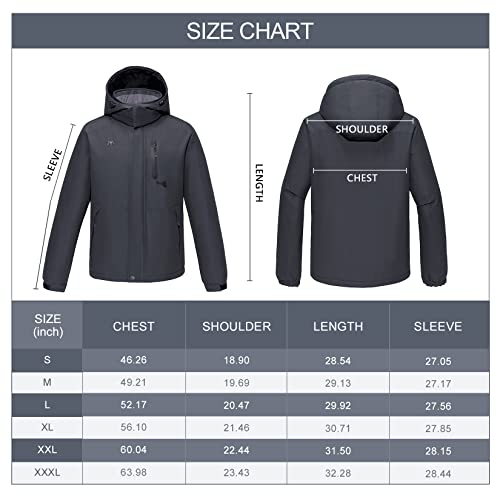 GOLDEN CAMEL Men's Winter Jacket Windproof Ski Snow Jacket Waterproof Thicken Parka Rain Jacket Warm Puffer Coat