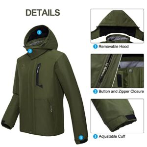 GOLDEN CAMEL Men's Winter Jacket Windproof Ski Snow Jacket Waterproof Thicken Parka Rain Jacket Warm Puffer Coat