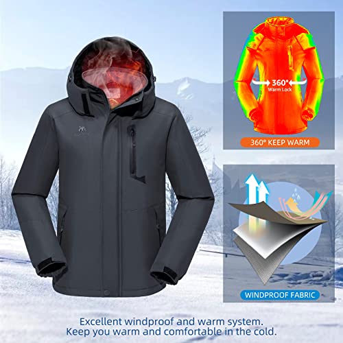 GOLDEN CAMEL Men's Winter Jacket Windproof Ski Snow Jacket Waterproof Thicken Parka Rain Jacket Warm Puffer Coat