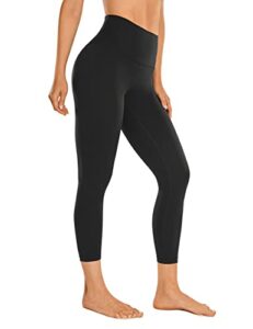 crz yoga butterluxe high waisted capris workout leggings for women 23'' - lounge leggings buttery soft yoga pants black medium