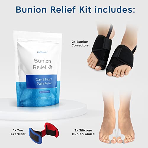 ZenHealth Bunion Corrector for Women & Men (4 Pack) - Bunion Correction Big Toe Brace Bunion Corrector Men, Bunion Splint Women Toe Corrector, Bunyon Fix Hallux Valgus Corrector Toe Straightener Bunyan Correct