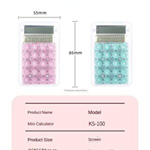 Mini Cute Calculator Kawaii Calculator Transparent Calculator Portable Pocket Calculator for Students and Kids (Green)