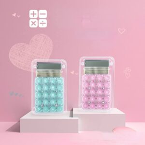 Mini Cute Calculator Kawaii Calculator Transparent Calculator Portable Pocket Calculator for Students and Kids (Green)