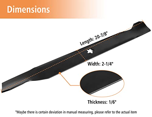 budrash 532138971 Mower Blades for Craftsman/Hus qvarna/Poulan 42" Lawn Tractor, 138498 High Lift Blades for Craftsman LT1000 DYT4000, Hus qvarna YTH18542, Replace 127843 531307224, 2 Pack