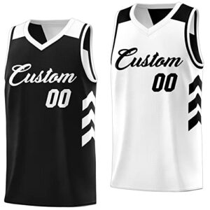 custom basketball jersey - reversible sports vest add any team name number personalized jersey for men/youth