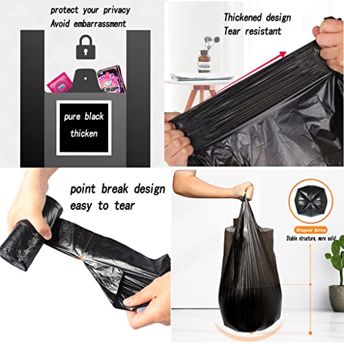 4 Gallon Trash Bag,Small Black Trash Bags 100 Counts Thicken Value Bathroom Trash Can Bin Liners,Small Garbage Bags with Handles for Kitchen Bathroom Office Waste Basket…