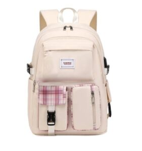 acmebon girl roomy fashion laptop backpack casual daily backpack for women cream